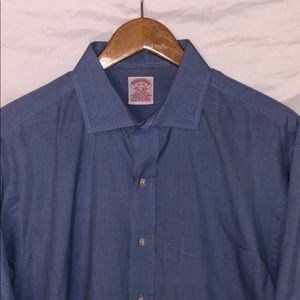 Brooks Brothers blue shirt spread collar 17/35